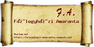 Félegyházi Amaranta névjegykártya